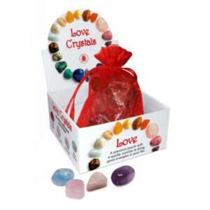 4 cristaux Amour dans un sac de velours avec instructions Lo Scarabeo
